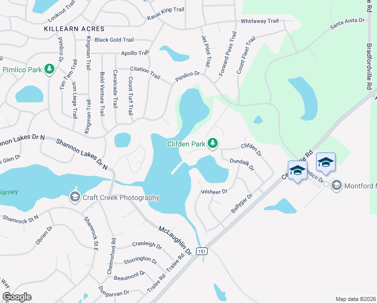 map of restaurants, bars, coffee shops, grocery stores, and more near 3304 Clifden Drive in Tallahassee
