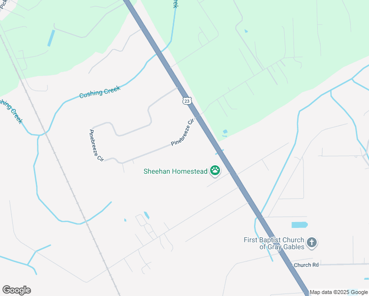 map of restaurants, bars, coffee shops, grocery stores, and more near 44109 Pinebreeze Circle in Callahan