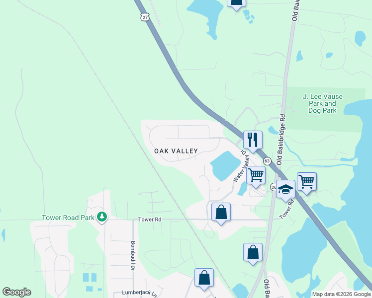 map of restaurants, bars, coffee shops, grocery stores, and more near 5746 Tallapoosa Court in Tallahassee