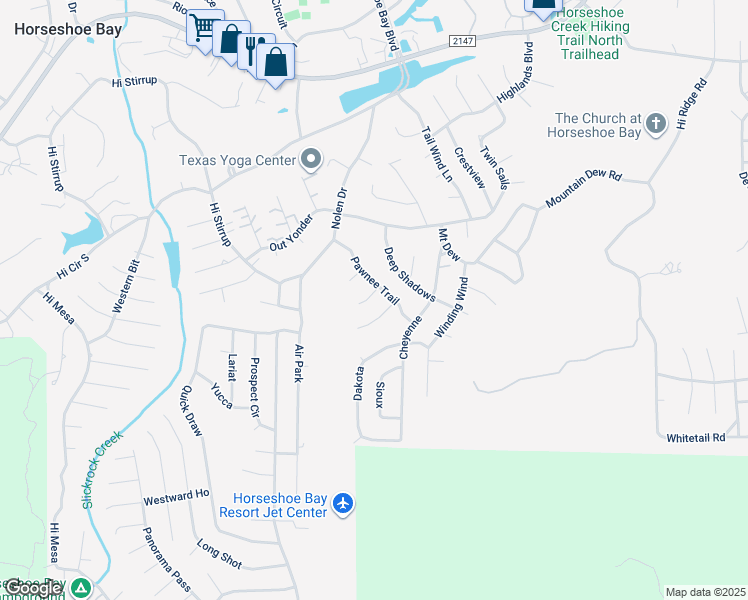 map of restaurants, bars, coffee shops, grocery stores, and more near in Horseshoe Bay