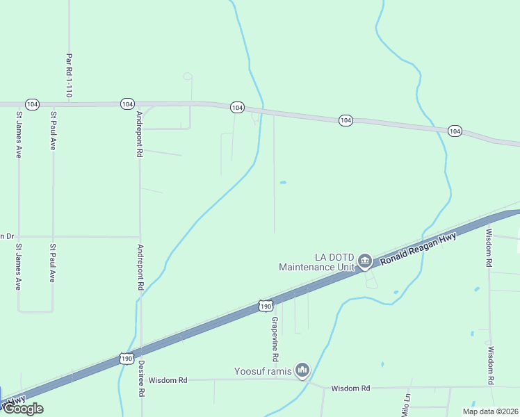 map of restaurants, bars, coffee shops, grocery stores, and more near 330 Mini Road in Opelousas
