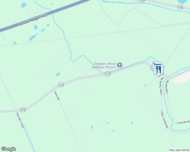 map of restaurants, bars, coffee shops, grocery stores, and more near 1398 Louisiana 742 in Opelousas