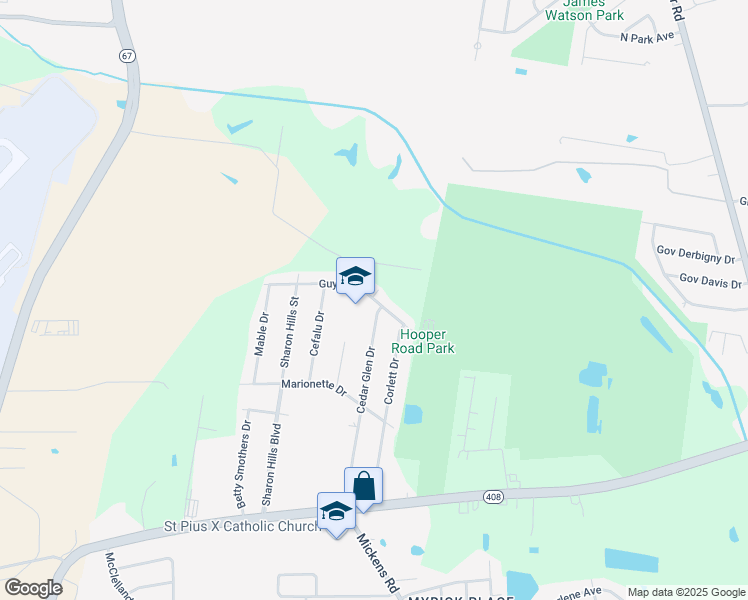 map of restaurants, bars, coffee shops, grocery stores, and more near 6450 Guynell Drive in Baton Rouge