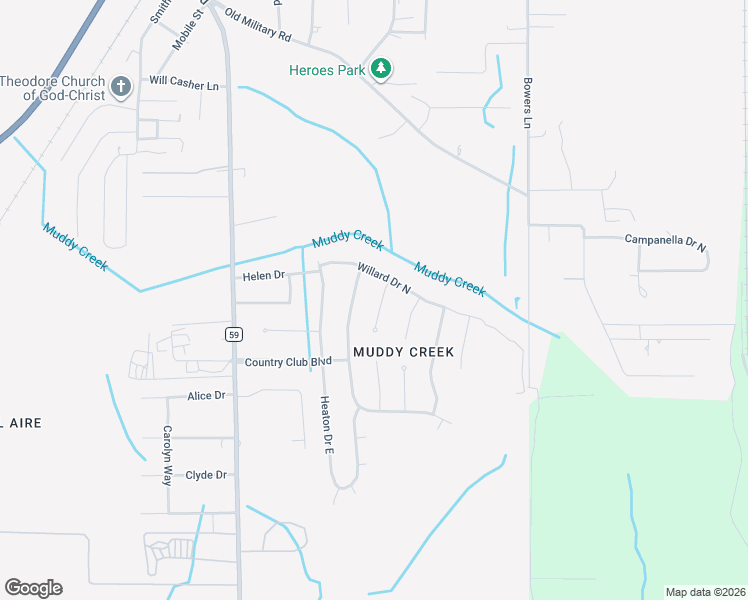 map of restaurants, bars, coffee shops, grocery stores, and more near 7555 Bracklyn Court in Theodore
