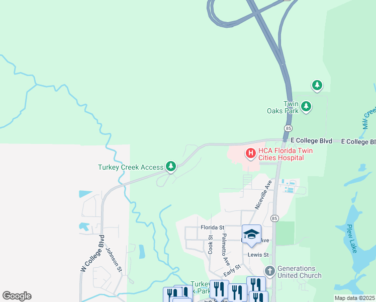 map of restaurants, bars, coffee shops, grocery stores, and more near 809 Sparkleberry Cove in Niceville