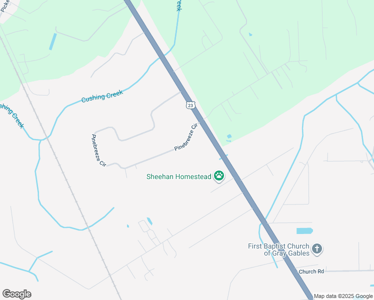 map of restaurants, bars, coffee shops, grocery stores, and more near 44109 Pinebreeze Circle in Callahan