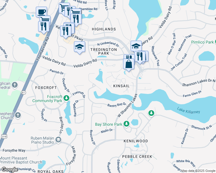 map of restaurants, bars, coffee shops, grocery stores, and more near 4736 Tory Sound Lane in Tallahassee