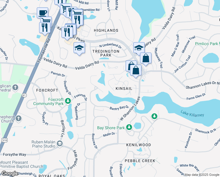 map of restaurants, bars, coffee shops, grocery stores, and more near 4736 Tory Sound Lane in Tallahassee