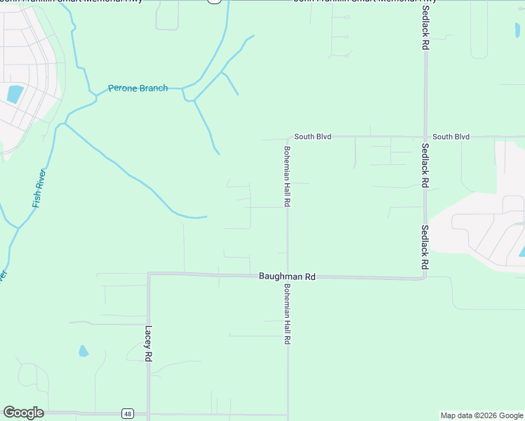 map of restaurants, bars, coffee shops, grocery stores, and more near 21255 Bohemian Hall Road in Silverhill