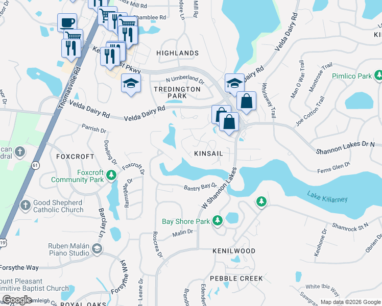 map of restaurants, bars, coffee shops, grocery stores, and more near 2691 Nantucket Lane in Tallahassee