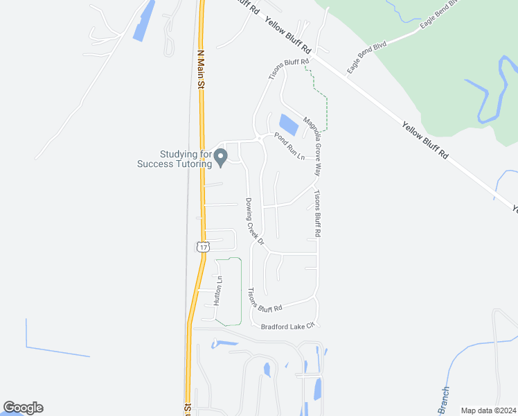 map of restaurants, bars, coffee shops, grocery stores, and more near 16204 Tison Bluff Road in Jacksonville