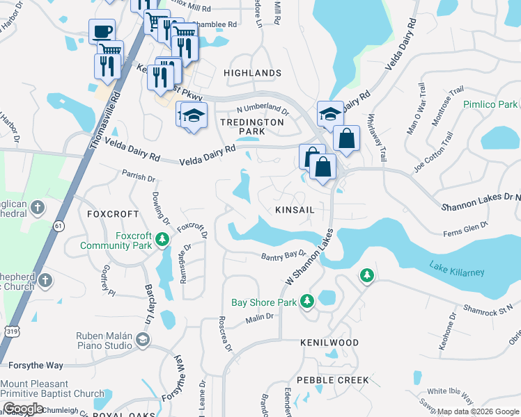 map of restaurants, bars, coffee shops, grocery stores, and more near 4736 Tory Sound Lane in Tallahassee