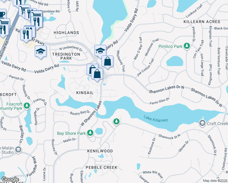 map of restaurants, bars, coffee shops, grocery stores, and more near 2352 Merrigan Place in Tallahassee