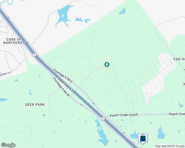 map of restaurants, bars, coffee shops, grocery stores, and more near Frontage 6 Road East in College Station