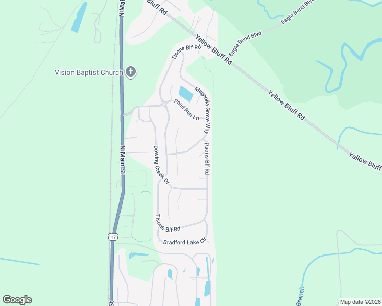 map of restaurants, bars, coffee shops, grocery stores, and more near 16153 Magnolia Grove Way in Jacksonville