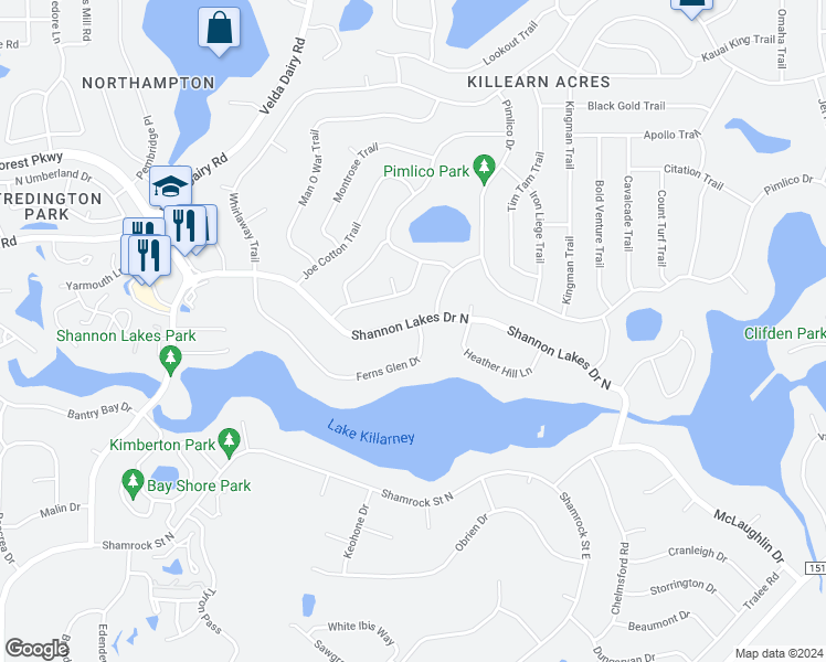 map of restaurants, bars, coffee shops, grocery stores, and more near 3141 North Shannon Lakes Drive in Tallahassee