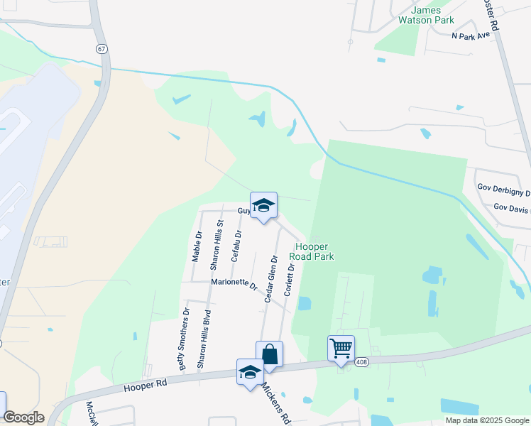 map of restaurants, bars, coffee shops, grocery stores, and more near 6200 Guynell Drive in Baton Rouge