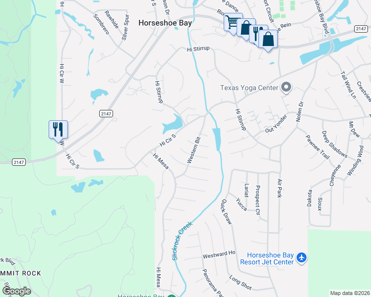 map of restaurants, bars, coffee shops, grocery stores, and more near in Horseshoe Bay