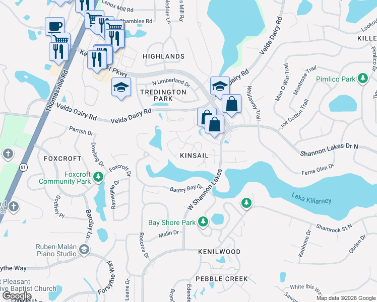 map of restaurants, bars, coffee shops, grocery stores, and more near 2691 Nantucket Lane in Tallahassee