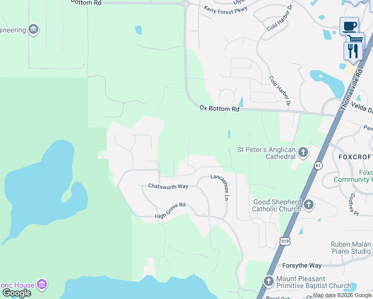 map of restaurants, bars, coffee shops, grocery stores, and more near 4828 Anhinga Lane in Tallahassee