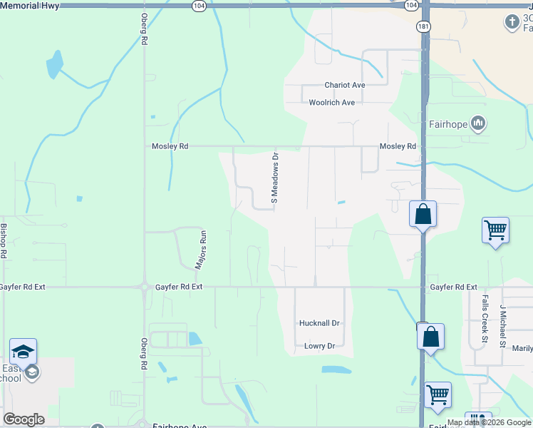 map of restaurants, bars, coffee shops, grocery stores, and more near 375 Pecan Ridge Boulevard in Fairhope