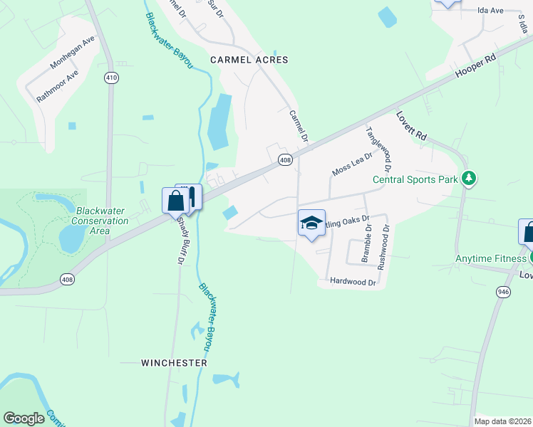 map of restaurants, bars, coffee shops, grocery stores, and more near 9477 Lansdowne Road in Baton Rouge