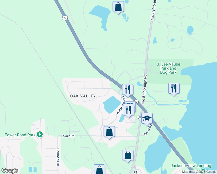 map of restaurants, bars, coffee shops, grocery stores, and more near 5286 Water Valley Drive in Tallahassee