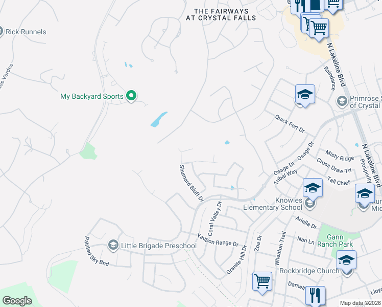 map of restaurants, bars, coffee shops, grocery stores, and more near 2300 Citrine Cove in Leander