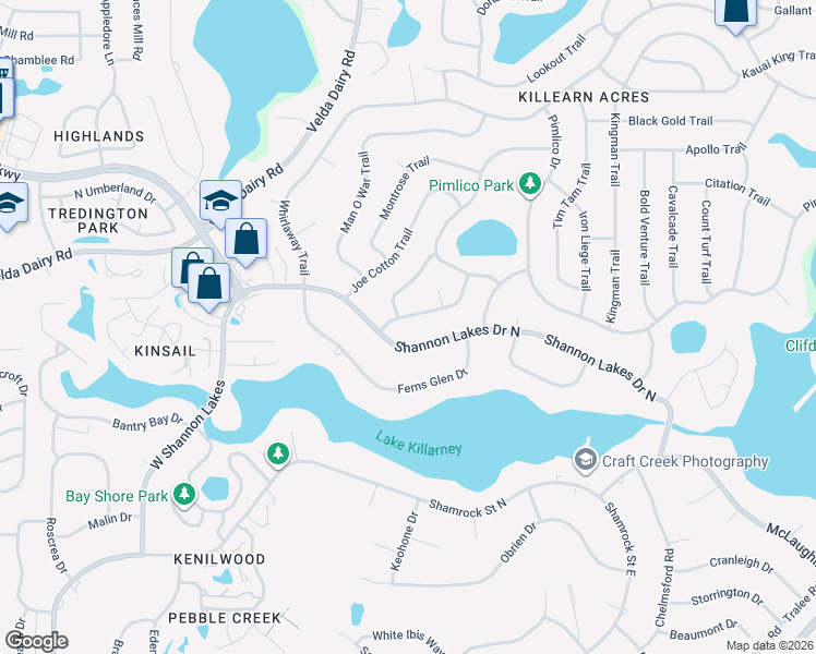 map of restaurants, bars, coffee shops, grocery stores, and more near 6407 Stone Street Trail in Tallahassee