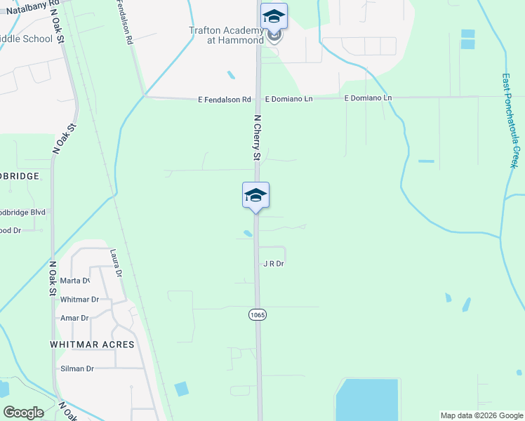 map of restaurants, bars, coffee shops, grocery stores, and more near 47061 North Cherry Street in Hammond