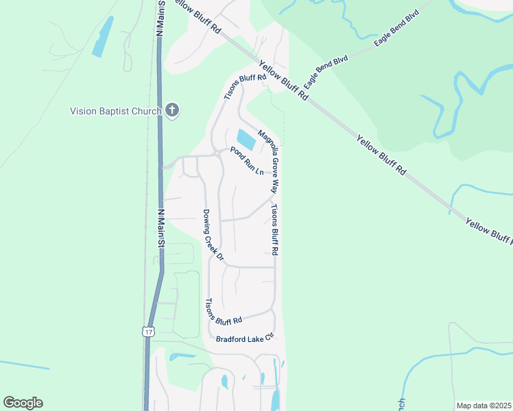 map of restaurants, bars, coffee shops, grocery stores, and more near 16176 Magnolia Grove Way in Jacksonville
