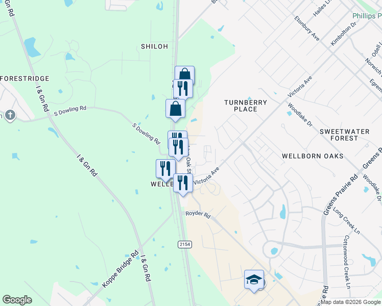 map of restaurants, bars, coffee shops, grocery stores, and more near 14913 Live Oak Street in College Station
