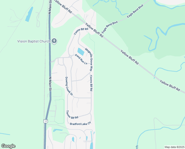 map of restaurants, bars, coffee shops, grocery stores, and more near 15626 Tisons Bluff Road in Jacksonville