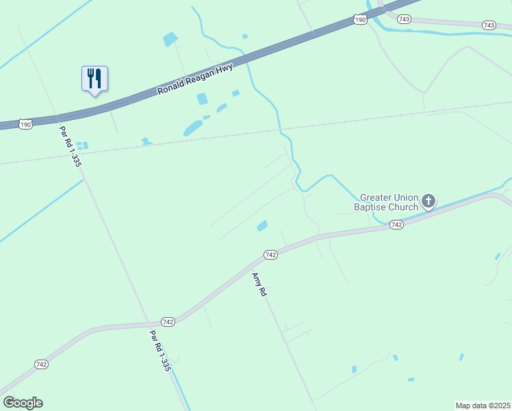 map of restaurants, bars, coffee shops, grocery stores, and more near 100-298 Albert Road in Opelousas