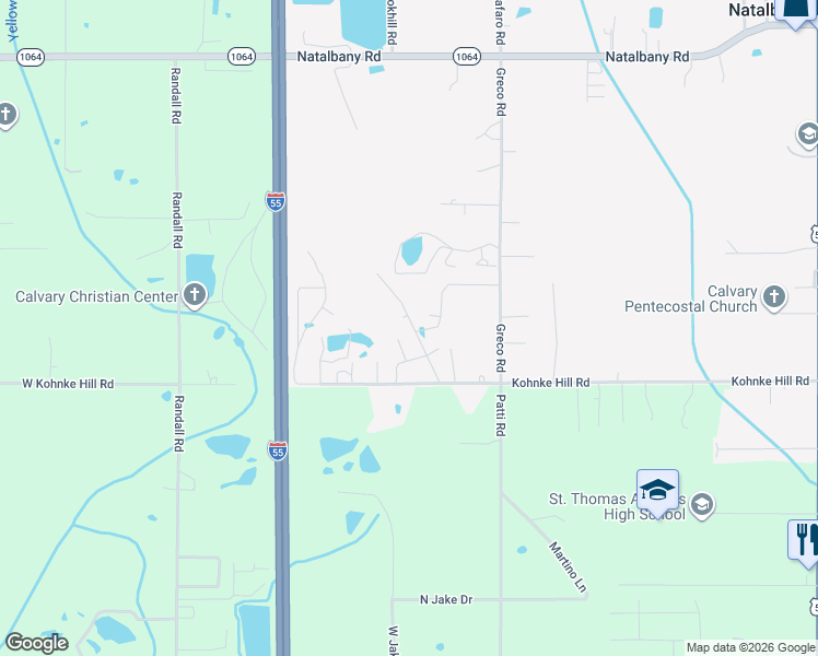 map of restaurants, bars, coffee shops, grocery stores, and more near 47085 Tantillo Lane in Hammond