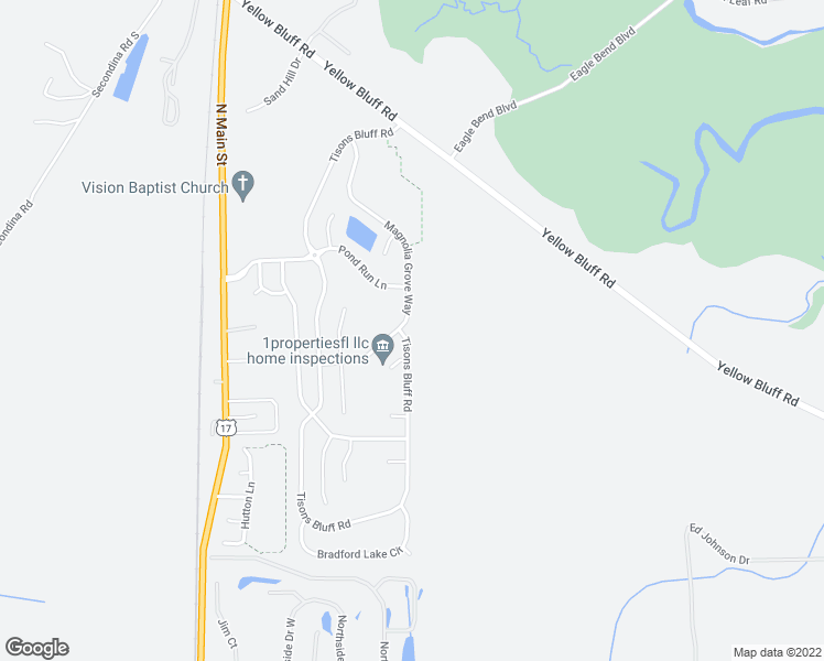 map of restaurants, bars, coffee shops, grocery stores, and more near 15632 Tison Bluff Road in Jacksonville