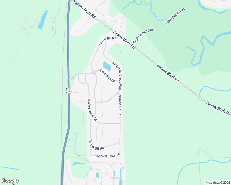 map of restaurants, bars, coffee shops, grocery stores, and more near 16200 Magnolia Grove Way in Jacksonville