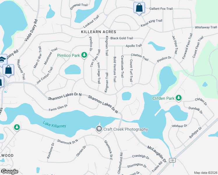 map of restaurants, bars, coffee shops, grocery stores, and more near 5040 Pimlico Drive in Tallahassee