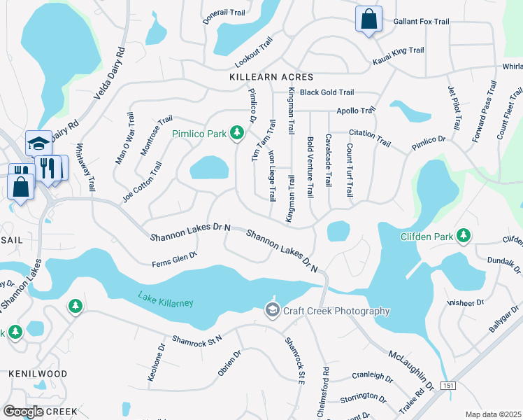map of restaurants, bars, coffee shops, grocery stores, and more near 4920 Pimlico Drive in Tallahassee