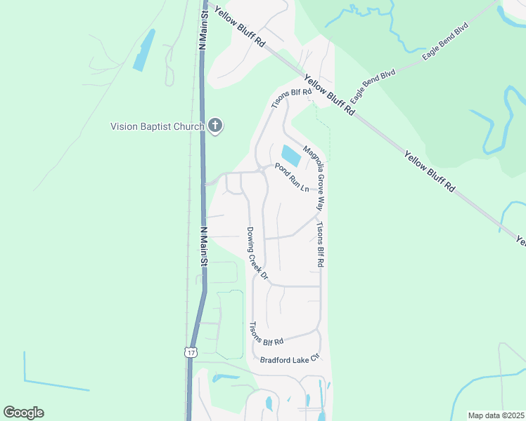 map of restaurants, bars, coffee shops, grocery stores, and more near 16271 Tison Bluff Road in Jacksonville