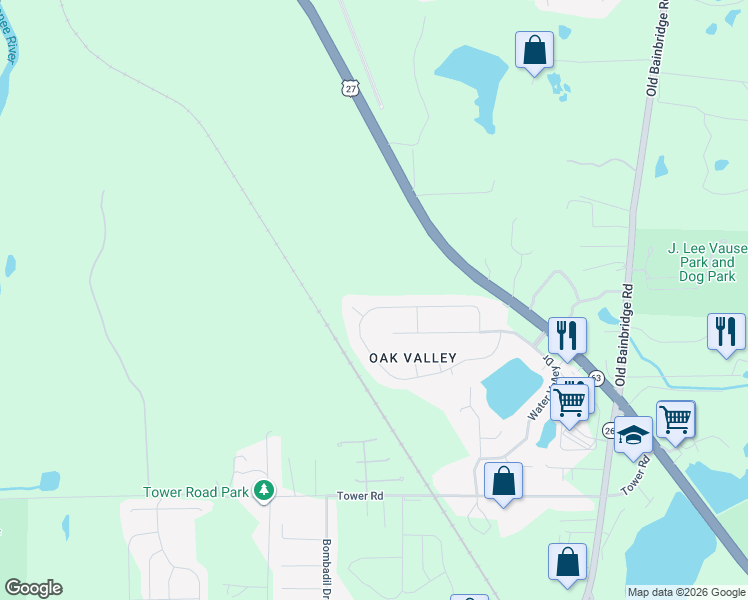 map of restaurants, bars, coffee shops, grocery stores, and more near 5429 Grove Valley Road in Tallahassee