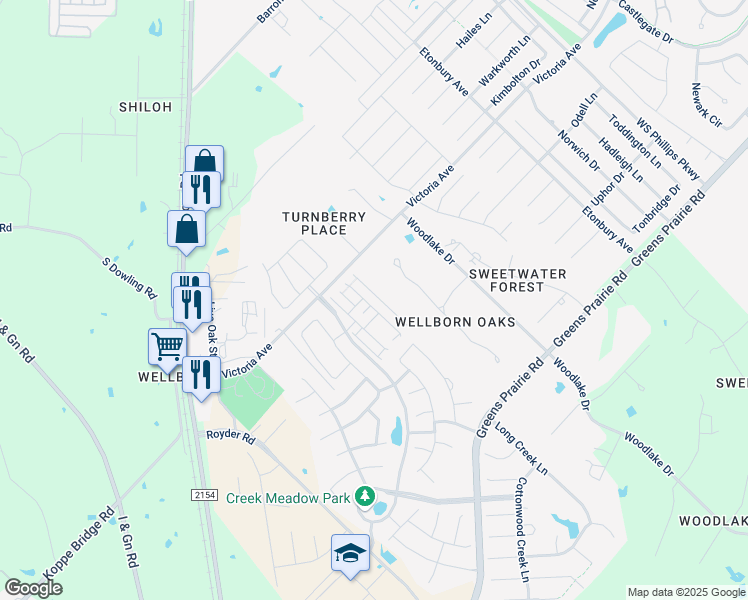 map of restaurants, bars, coffee shops, grocery stores, and more near 3802 South Lazy Creek Lane in College Station
