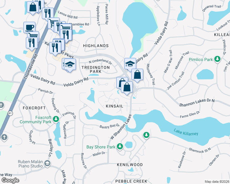 map of restaurants, bars, coffee shops, grocery stores, and more near 2629 Cotuit Lane in Tallahassee