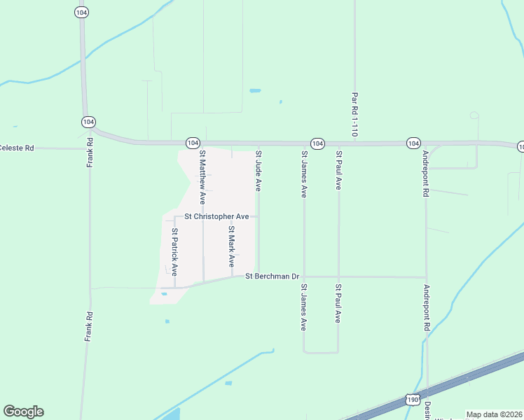 map of restaurants, bars, coffee shops, grocery stores, and more near 501-599 Saint Jude Avenue in Opelousas