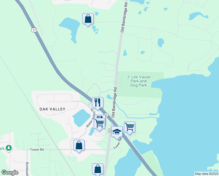map of restaurants, bars, coffee shops, grocery stores, and more near 4024 Bryant Street in Tallahassee