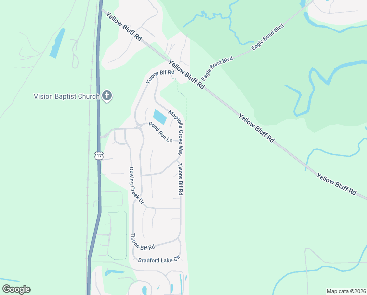 map of restaurants, bars, coffee shops, grocery stores, and more near 16247 Magnolia Grove Way in Jacksonville