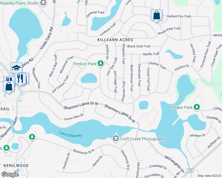 map of restaurants, bars, coffee shops, grocery stores, and more near 6619 Tim Tam Trail in Tallahassee