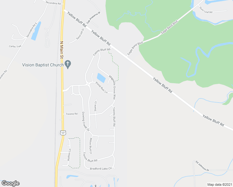 map of restaurants, bars, coffee shops, grocery stores, and more near 16265 Magnolia Grove Way in Jacksonville
