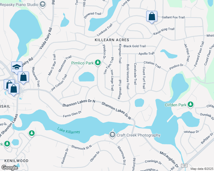 map of restaurants, bars, coffee shops, grocery stores, and more near 6619 Tim Tam Trail in Tallahassee