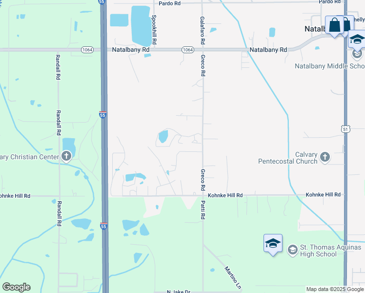 map of restaurants, bars, coffee shops, grocery stores, and more near 14258 Woodlands Drive in Hammond